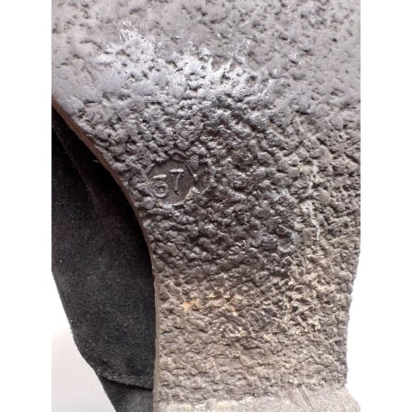 Aquatalia Ankle Booties Women 7 Black Suede Shooties Block Heels Slip On Comfort - Picture 13 of 15